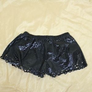 Nordstrom Snake Print  Black Mini Shorts.